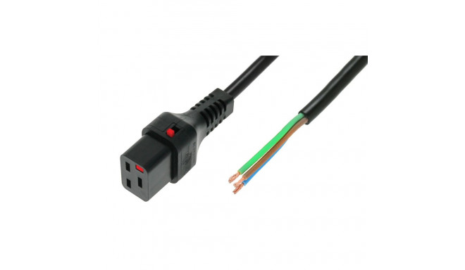 "OPEN/IEC C19 sirge kaabel Ż 5m must toitekaabel IEC LOCK-iga"