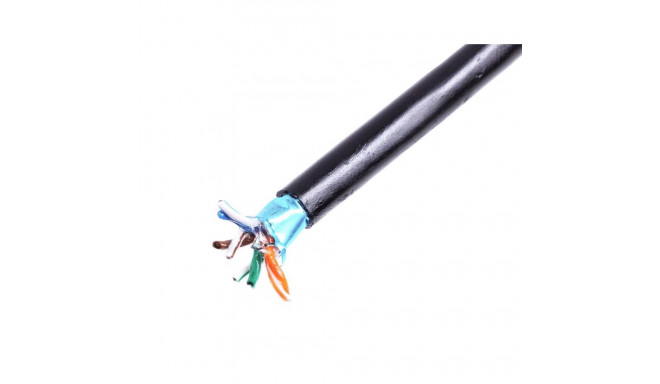 Kabel instalacyjny välistingimustesse geeliga DIGITUS kat.5e, F/UTP, AWG 24/1, PE, 305m, must, rull