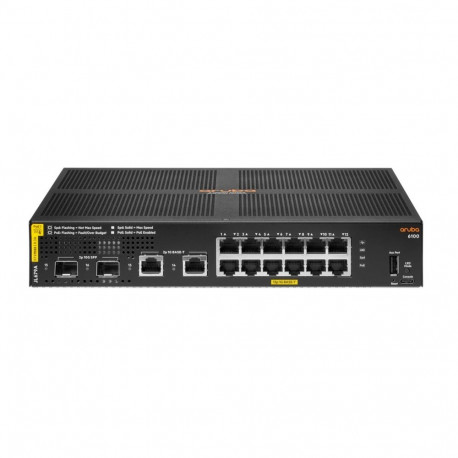HPE Aruba Networking haldatav L3 gigabitlüliti 6100 12G Class4 PoE 2G/2SFP+ 139W 1U, must