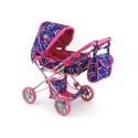 Doll's pram navy blue with wheels 413252-549036 ADAR in a box