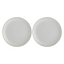 Set of 2 Momenti Oro Cake Plates - White, 18 cm
