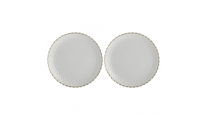 LA PORCELLANA BIANCA MOMENTI ORO Set of 2 cake plates 18 cm