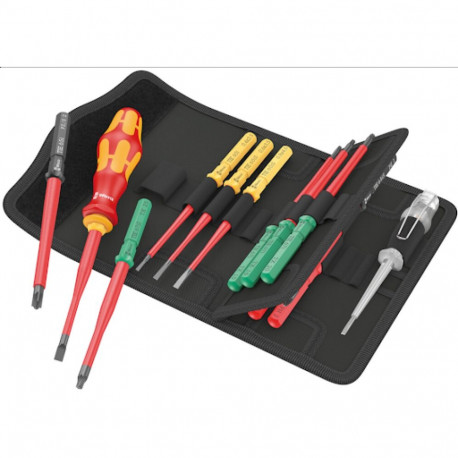 Wera Kraftform Kompakt VDE screwdriver set with interchangeable Slim blades + voltage tester 16pcs