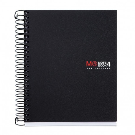 Märkmik A6 140l 5x5 ruut spiraal 4-värv register NB4 PP-kaaned must Miquelrius