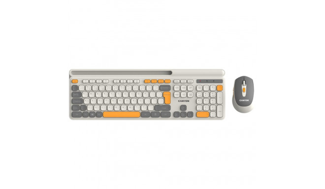 CANYON HSET-W5 EN Keyboard+Mouse AAA+AA Wireless Beige