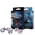 Classic RPG Dice Set Transparent And Blue And Red Colors