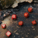 Dragons Modern Dice Set Red And Gold Colors