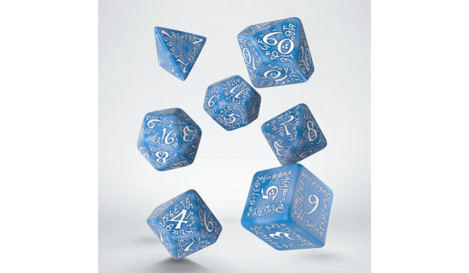 Elvish dice set in blue and white