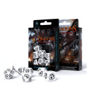 Dragons Rpg Dice Set White And Black Colors