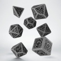 Celtic 3D Revised Dice Set Gray And Black Colors