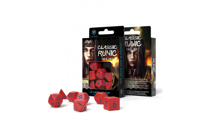 Classic Runic Dice Set Red And Blue Colors