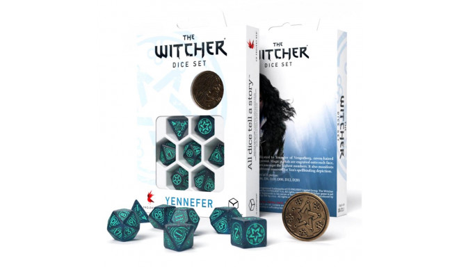The Witcher Yennefer Dice Set Dark Blue And Turquoise Colors
