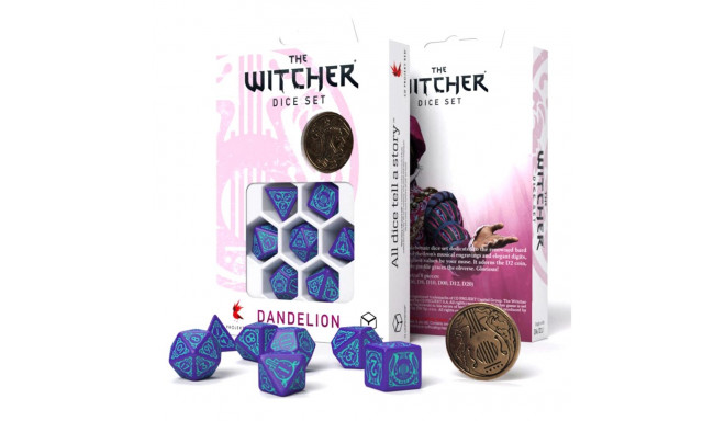 The Witcher Dandelion Dice Set Purple And Turquoise
