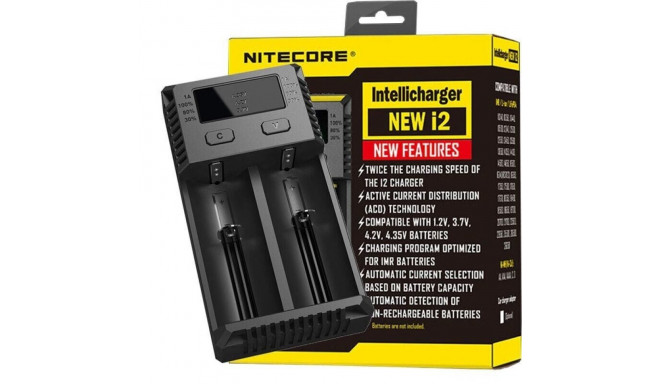 Nitecore New I2 Intellicharger Baterijų Įkroviklis