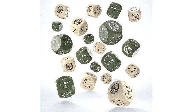 Crosshairs Compact D6 RPG Dice Set (Sand and Olive Sp.)