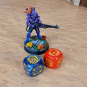 Crosshairs Compact D6 RPG Dice Set (Cobalt And Red Sp.)