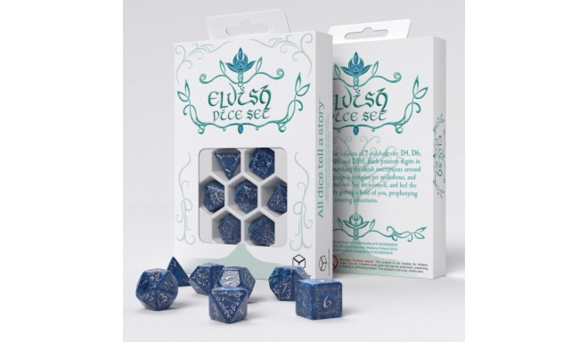 Q-workshop Elvish Dice Set Cobalt And Silver Sp.