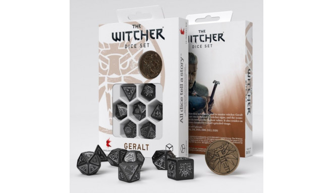 The Witcher Geralt Silver Sword Dice Set Black And Silver Sp
