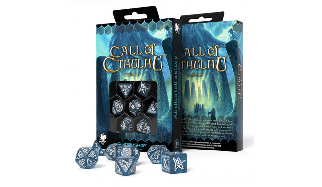 Call Of Cthulhu Dice Set Dark Blue And White Colors