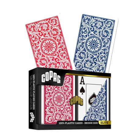 Copag Elite Bridge Jumbo Index Playing Cards Double Deck (Red And Blue)