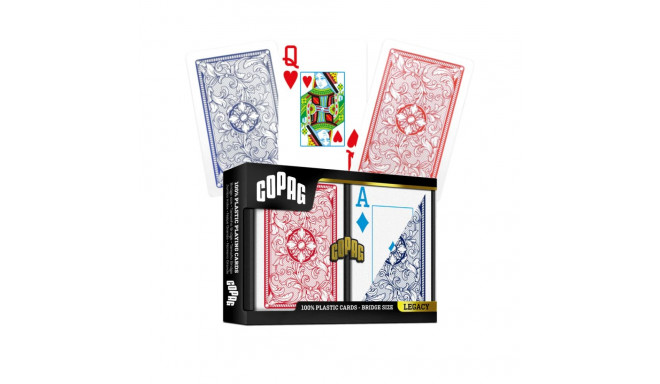 Copag Legacy Bridge Jumbo Index 4 Colors Playing Cards Double Deck (Red And Blue)
