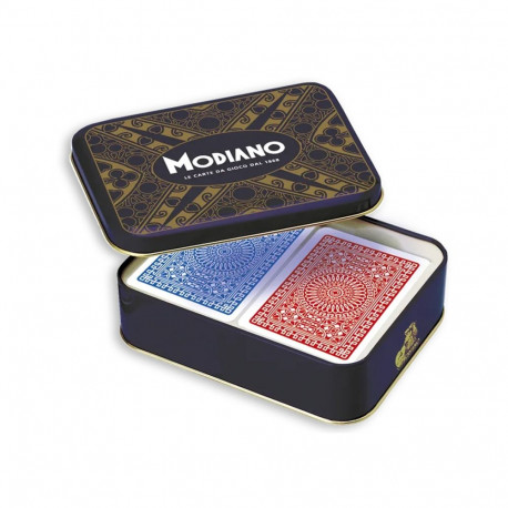 Modiano Rummy Club Playing Cards in Metal Box