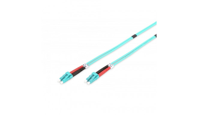 Patch cord FO LC/LC, dplx, MM 50/125, OM3, LSOH, 1m, turquoise