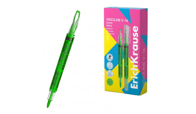 Double-ended text marker ERICH KRAUSE Visioline V-16 Zoom Neon green