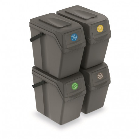 Zestaw koszy sorteerimiseks Sortibox 4x25L hallid ISWB25S4