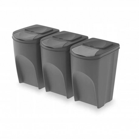 Zestaw koszy sorteerimiseks Sortibox 3x35L hallid
