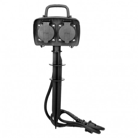 Aiapistikupesa 2x2P+Z (Schuko), IP44, 1,5m H07RN-F 3x1,5mm-