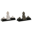 Põleti Home ESPRIT Keraamiline Puit MDF Buddha 24 x 8 x 14 cm (2 Ühikut)