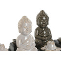 Põleti Home ESPRIT Keraamiline Puit MDF Buddha 24 x 8 x 14 cm (2 Ühikut)