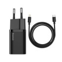 Baseus - Baseus TZCCSUP-B01 Super Si Quick Charger USB-C 20W + Simple Wisdom Data Cable USB-C to iP 