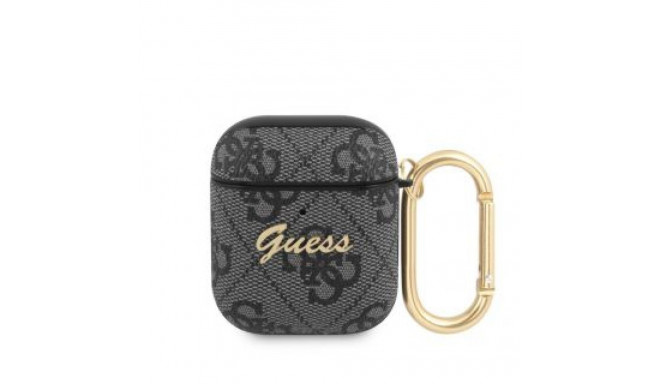 Guess - Guess 4G Script PC/PU Case for AirPods 1/2 Black