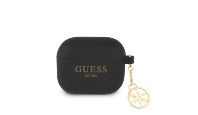 Guess - Guess 4G Charm Silicone Case for AirPods 3 Black