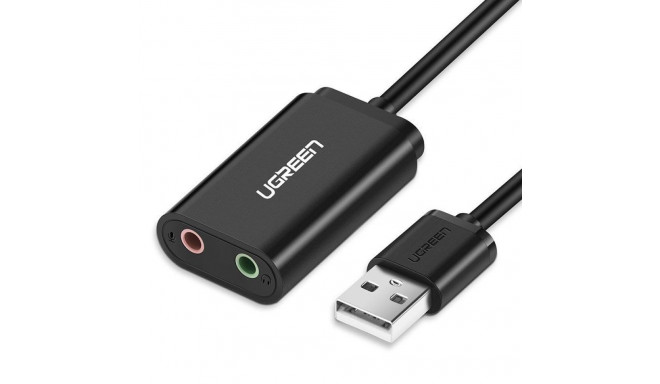 Ugreen Ugreen external sound card music adapter USB - 3.5 mm mini jack 15cm black (30724)