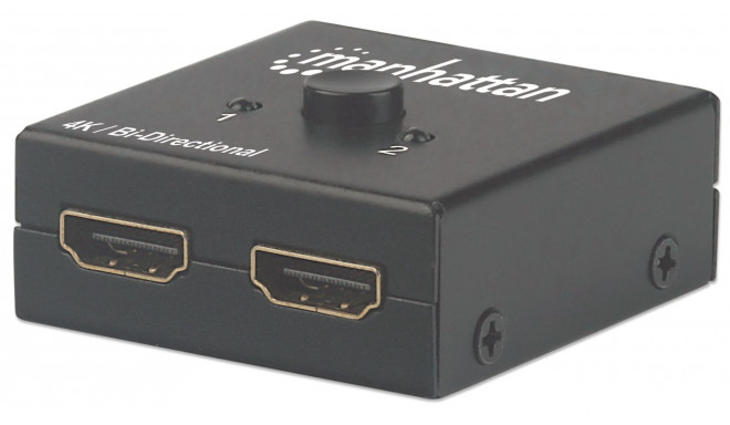 Manhattan HDMI Switch 2-Port, 4K@30Hz, Bi-Directional, Black, Displays output from x1 HDMI source to