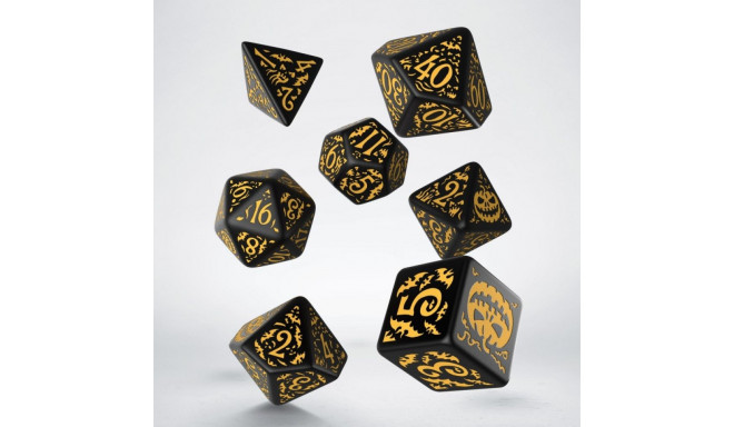 Q Workshop Halloween Pumpkin Black And Orange Glow In The Dark Color Game Dice