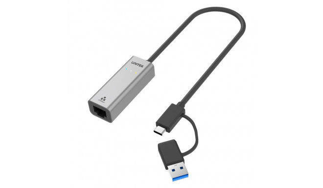 USB-C to Ethernet Adapter Unitek U1313C Grey 30 cm