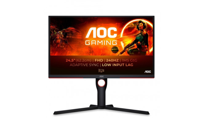AOC G3 25G3ZM/BK arvutimonitor 62.2 cm (24.5") 1920 x 1080 pikslit Full HD must, punane