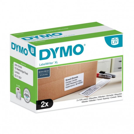 DYMO Authentic LabelWriter High-Capacity Shipping Labels | (59 mm x 102 mm) | 2 Rolls of 575 Easy-Pe