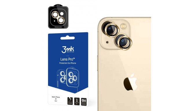 Camera glass for iPhone 14 9H for 3mk Lens Protection Pro series lens - gold