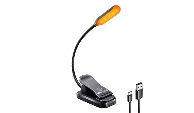 Wireless lamp Glocusent clip-on book light, USB-C (Black)