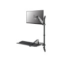 NEOMOUNTS wall mounted sit-stand workstation Screen Keyboard & Mouse