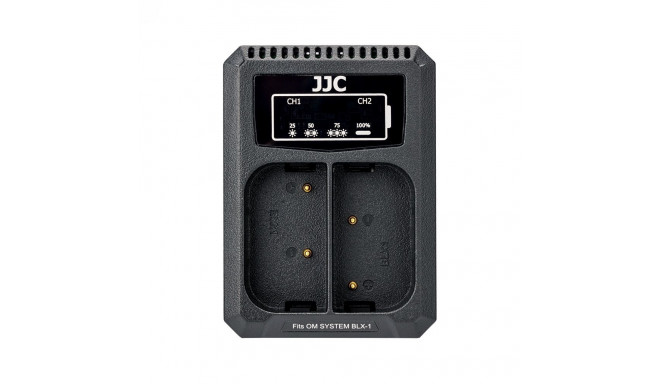 JJC Olympus DCH BLX1 USB Dubbele Batterijlader (Olympus OM System BCX 1)