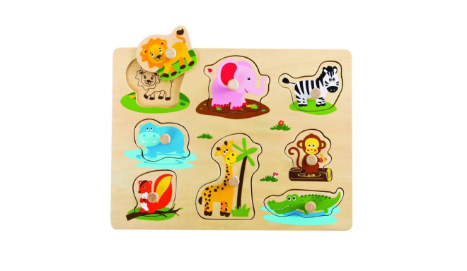 WOODEN GAME SAFARI PEG PUZZLE