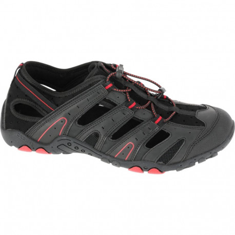 Sandały trekkingowe pu/dzianina czar.-czerw., "46",lahti