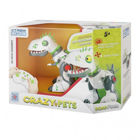 XTREM BOTS Crazy Pets interactive robot Dino punk