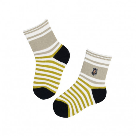 SOKISAHTEL CASPAR rohelised triibulised sokid lastele 438, 439, 443